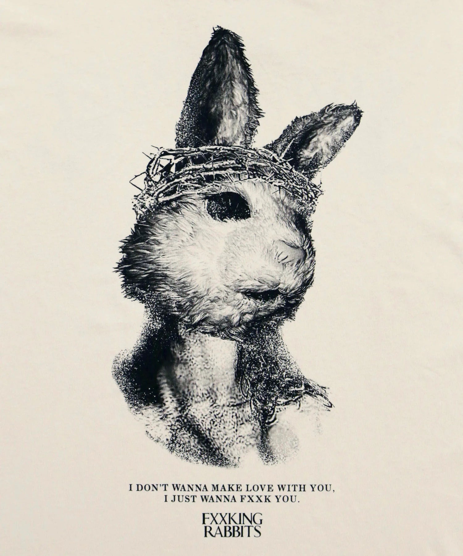 Rabbit Jesus Pigment Wash T-shirt frc2548